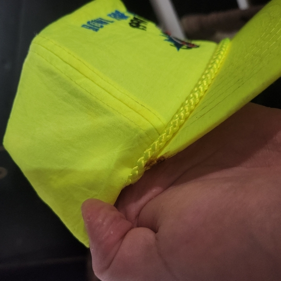 Vintage Neon Green Cap with Embroidery Bowling 1980s Trucker Hat - Picture 8 of 10